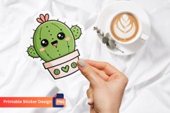 kawaii Cactus Stickers, Kawaii Plant Stickers, Cactus Art Product Image 1