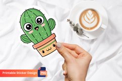 kawaii Cactus Stickers, Kawaii Plant Stickers, Cactus Art Product Image 1