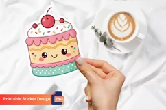 Kawaii Cake Stickers, Kawaii Food Stickers, Cartoon Cake Art Product Image 1