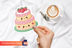 Kawaii Cake Stickers, Kawaii Food Stickers, Cartoon Cake Art Product Image 1