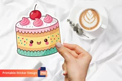 Kawaii Cake Stickers, Kawaii Food Stickers, Cartoon Cake Art Product Image 1