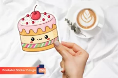 Kawaii Cake Stickers, Kawaii Food Stickers, Cartoon Cake Art Product Image 1