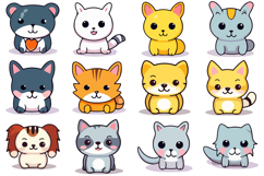 135 Kawaii Pets Illustration Collection Clipart SVG PNG Product Image 8