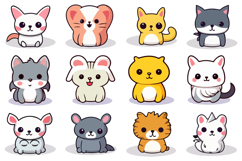 135 Kawaii Pets Illustration Collection Clipart SVG PNG Product Image 12