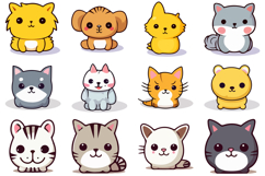 135 Kawaii Pets Illustration Collection Clipart SVG PNG Product Image 2
