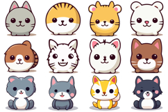 135 Kawaii Pets Illustration Collection Clipart SVG PNG Product Image 4