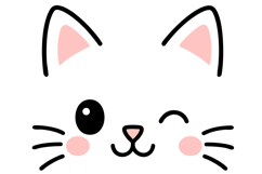 Kawaii Cat Face Vector Product Image 1