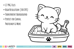 adorable cat digital stamps for scrapbooking