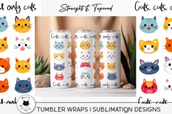 cute cat patterns shown on tumblers