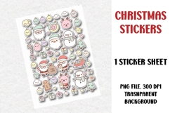 Christmas Stickers Sheet, Printable Stickers Product Image 1
