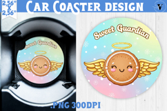 Cute Christmas car coaster | Kawaii Pink Xmas Product Image 1
