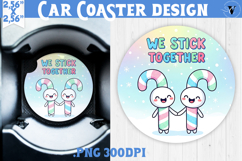 Cute Christmas car coaster | Kawaii Pink Xmas Product Image 1