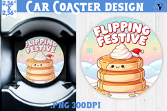 Cute Christmas car coaster | Kawaii Pink Xmas Product Image 1