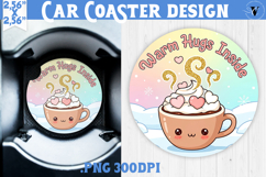 Cute Christmas car coaster | Kawaii Pink Xmas Product Image 1