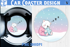 Cute Christmas car coaster | Kawaii Pink Xmas Product Image 1