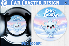 Cute Christmas car coaster | Kawaii Pink Xmas Product Image 1