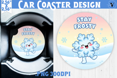 Cute Christmas car coaster | Kawaii Pink Xmas Product Image 1