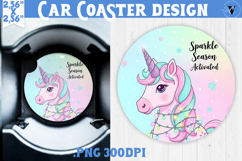 Cute Christmas car coaster | Kawaii Pink Xmas Product Image 1