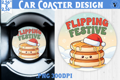 Cute Christmas car coaster | Kawaii Pink Xmas Product Image 1