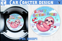 Cute Christmas car coaster | Kawaii Pink Xmas Product Image 1