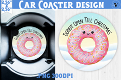 Cute Christmas car coaster | Kawaii Pink Xmas Product Image 1