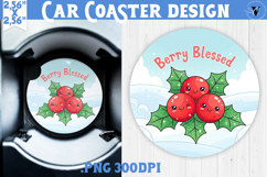 Cute Christmas car coaster | Kawaii Pink Xmas Product Image 1