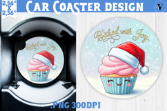 Cute Christmas car coaster | Kawaii Pink Xmas Product Image 1