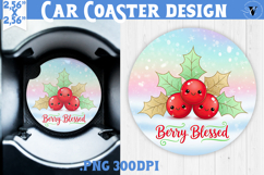 Cute Christmas car coaster | Kawaii Pink Xmas Product Image 1