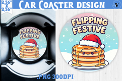 Cute Christmas car coaster | Kawaii Pink Xmas Product Image 1