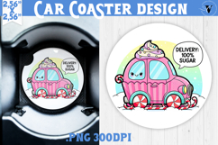 Cute Christmas car coaster | Kawaii Pink Xmas Product Image 1
