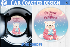 Cute Christmas car coaster | Kawaii Pink Xmas Product Image 1