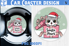 Cute Christmas car coaster | Kawaii Pink Xmas Product Image 1