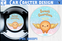 Cute Christmas car coaster | Kawaii Pink Xmas Product Image 1