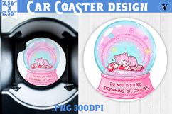 Cute Christmas car coaster | Kawaii Pink Xmas Product Image 1