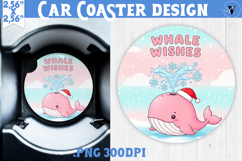 Cute Christmas car coaster | Kawaii Pink Xmas Product Image 1