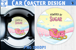 Cute Christmas car coaster | Kawaii Pink Xmas Product Image 1