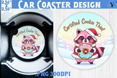 Cute Christmas car coaster | Kawaii Pink Xmas Product Image 1