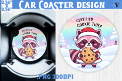Cute Christmas car coaster | Kawaii Pink Xmas Product Image 1
