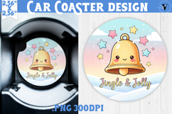 Cute Christmas car coaster | Kawaii Pink Xmas Product Image 1