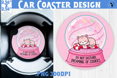 Cute Christmas car coaster | Kawaii Pink Xmas Product Image 1
