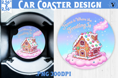 Cute Christmas car coaster | Kawaii Pink Xmas Product Image 1