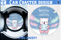 Cute Christmas car coaster | Kawaii Pink Xmas Product Image 1