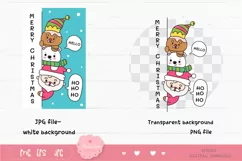 Kawaii Christmas clipart Cute Santa clipart and friends xmas Product Image 2