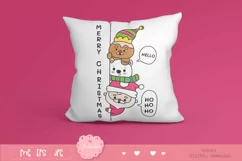 Kawaii Christmas clipart Cute Santa clipart and friends xmas Product Image 3