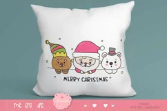 Kawaii christmas png Santa gingerbread and polar bear xmas Product Image 3