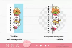 Kawaii Christmas clipart Cute Santa clipart and friend xmas Product Image 2