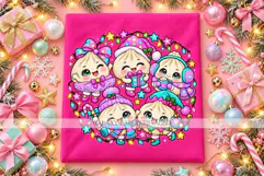 Kawaii Christmas Dumplings PNG with Colorful Lights Product Image 3