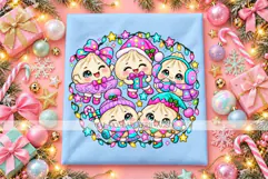 Kawaii Christmas Dumplings PNG with Colorful Lights Product Image 4