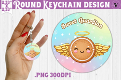 Cute Christmas Round keychain | Kawaii Pink Xmas Product Image 1