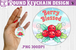 Cute Christmas Round keychain | Kawaii Pink Xmas Product Image 1